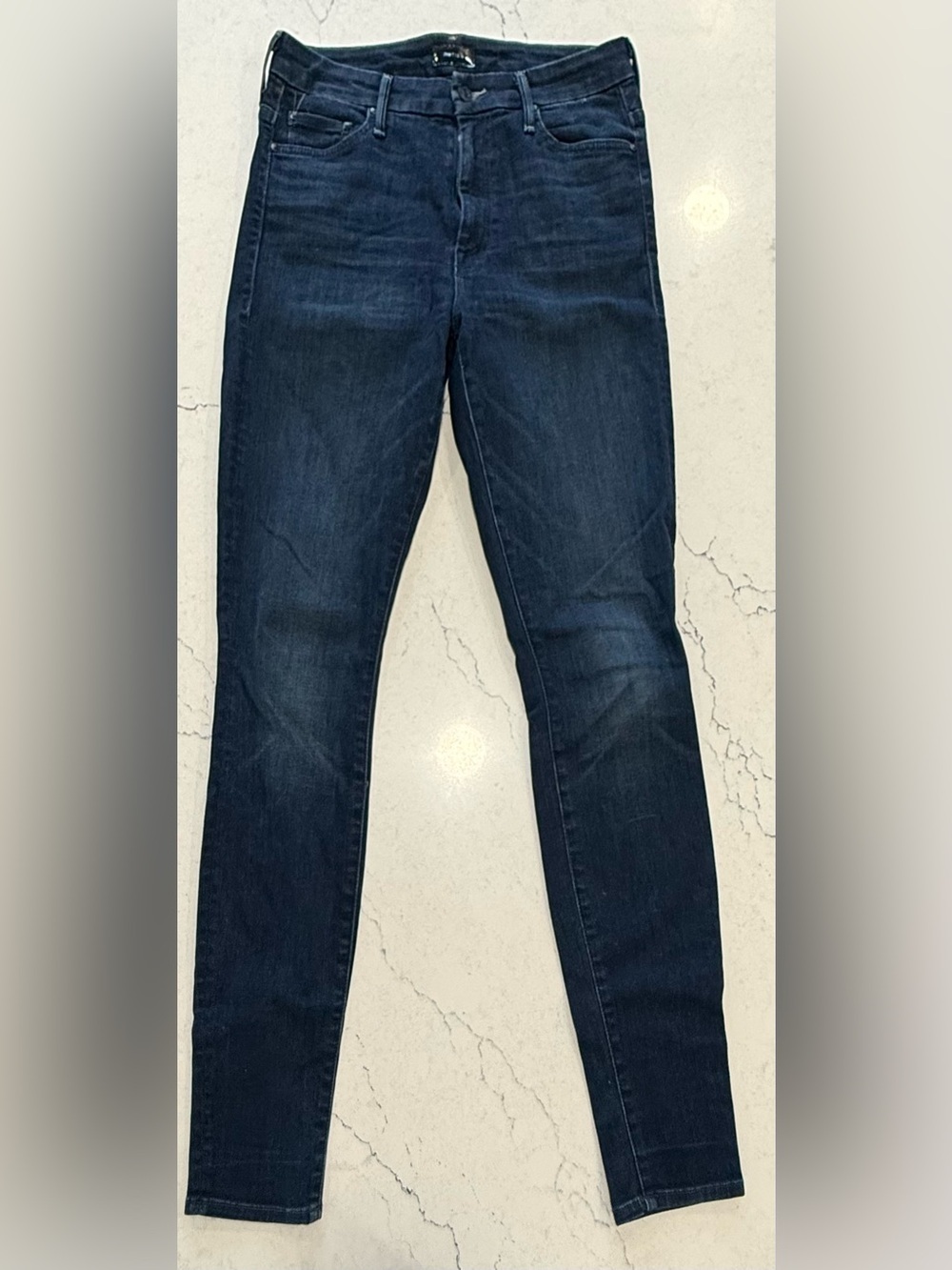 MOTHER High Waisted Look Skinny Jeans – Dark Wash Blue Denim Women’s 28